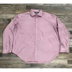 Ralph Lauren Classic Fit Non Iron Mens Button Up‎ Shirt Red 17.5 36/37 Down